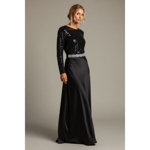 Express Black Sequin XS Long Sleeve Crop Top Sparkly Glam Party Old Money